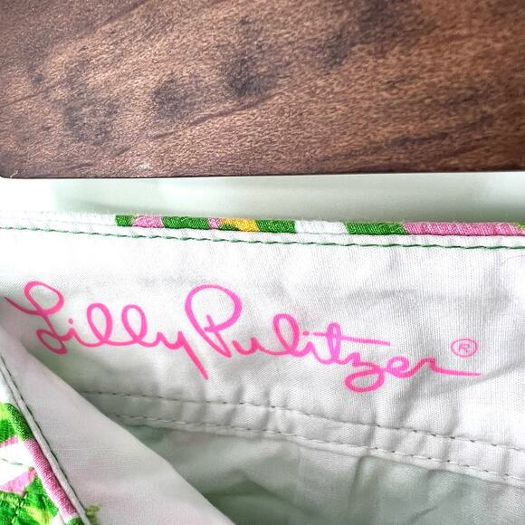 Lilly Pulitzer The Callahan Shorts Sz 0 Tropical Green Beach Beach Ocean Pool - Picture 3 of 9